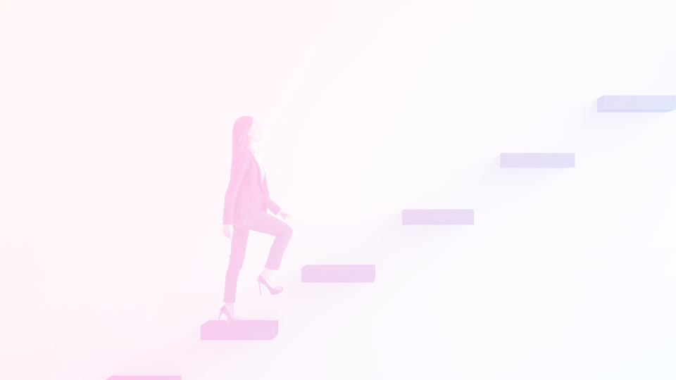 woman walking up steps